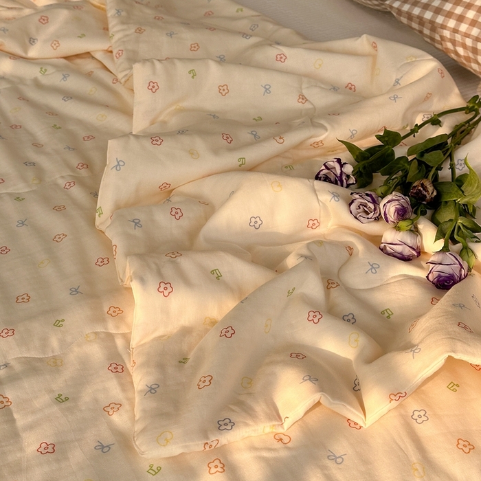 91家纺网 家纺一手货源 找家纺 洋铭区（原狠狠爱） 2024新款双层纱毛巾绣夏被 美妆公主