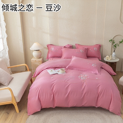 91家纺网 家纺一手货源 找家纺 （总）绒博士 2024新款全棉磨毛暗合四件套-倾城之恋