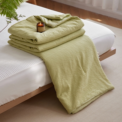 91家纺网 家纺一手货源 找家纺 （总）风向标家纺 2024新款全棉立体提花波纹纱夏被夏被三件套