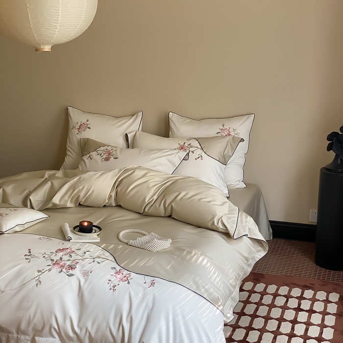 91家纺网 家纺一手货源 找家纺 MIU缪家居-2024新款100支全棉四件套-点春枝 点春枝（绿）