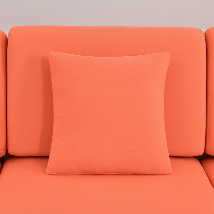 91家纺网 家纺一手货源 找家纺 兴妮雅家纺 2024新款冰丝面料组合沙发垫套 活力橙