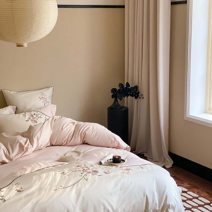 91家纺网 家纺一手货源 找家纺 （总）MIU缪家居-2024新款100支全棉四件套-点春枝