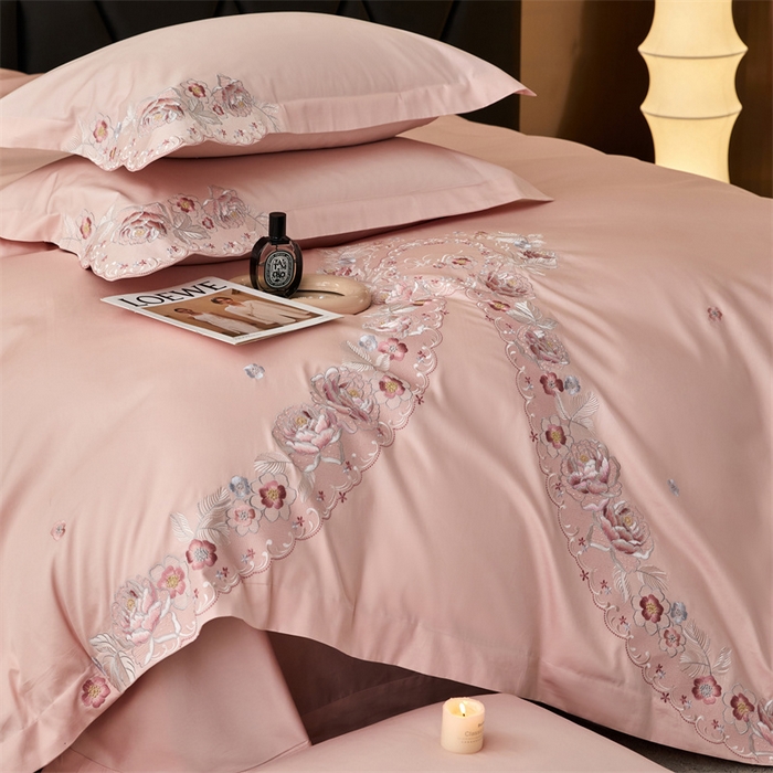 91家纺网 家纺一手货源 找家纺 红番天家居馆 全棉长绒棉刺绣四件套-浪漫系列 长绒棉-浪漫-美男粉