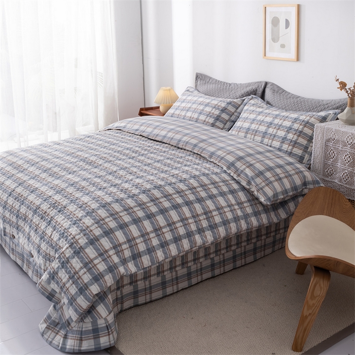 91家纺网 家纺一手货源 找家纺 优乐家纺 2025新款全棉水洗纯棉夹棉绗缝加厚四件套 纽爱格兰