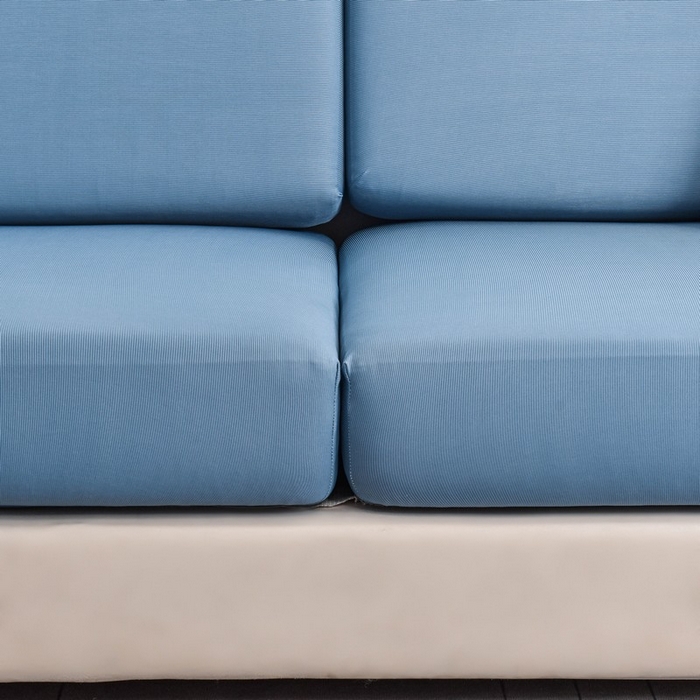 91家纺网 家纺一手货源 找家纺 兴妮雅家纺 2024新款冰丝面料组合沙发垫套 雾蓝