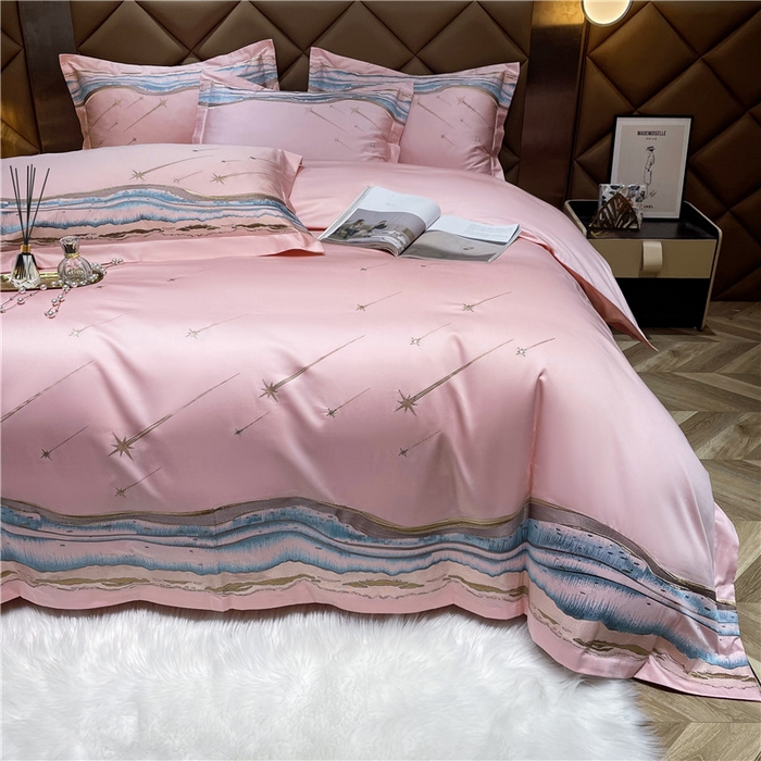 91家纺网 家纺一手货源 找家纺 红番天家居馆 2025新款长绒棉系列四件套-罗马之恋 简爱玉