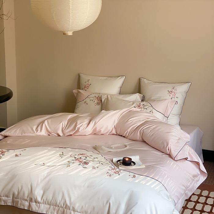 91家纺网 家纺一手货源 找家纺 （总）MIU缪家居-2024新款100支全棉四件套-点春枝