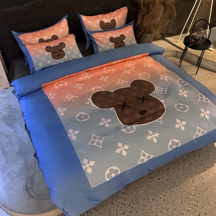 91家纺网 家纺一手货源 找家纺 （总）色鬼布艺 2024新款双面进口冰丝数码印花四件套水洗真丝四件套