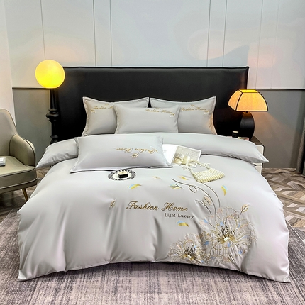 91家纺网 家纺一手货源 找家纺 （总）孟鑫 2025新款臻柔棉绣花四件套花韵系列