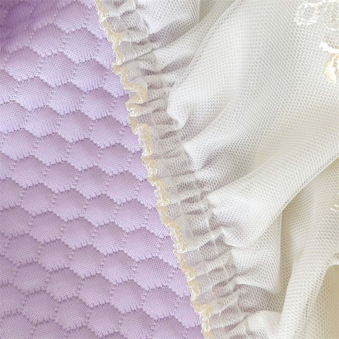 91家纺网 家纺一手货源 找家纺 恒爱A类冰丝豆豆床裙款国色天香系列凉席 浪漫紫