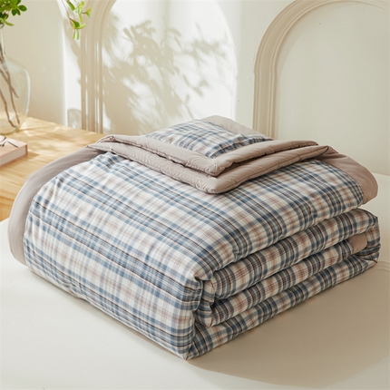 91家纺网 家纺一手货源 找家纺 （总）易博 热卖色织水洗棉夏被四件套