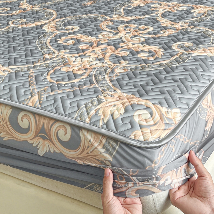 91家纺网 家纺一手货源 找家纺 诺梵 2024年凉感丝印花乳胶凉席床笠三件套 罗马假日