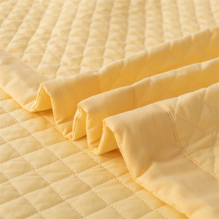 91家纺网 家纺一手货源 找家纺 优乐家纺 2025新款全棉床盖三件套水洗纯棉夹棉绗缝加厚铺盖 香橙黄