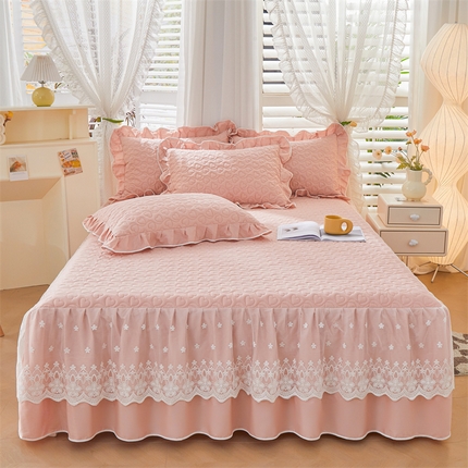 91家纺网 家纺一手货源 找家纺 （总）宜凡家纺 2024年新款纯色全棉夹棉裙笠款 三件套