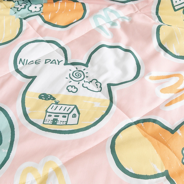 91家纺网 家纺一手货源 找家纺 梦莱发被业 2025新款水洗洛卡棉夏被子被芯 米奇