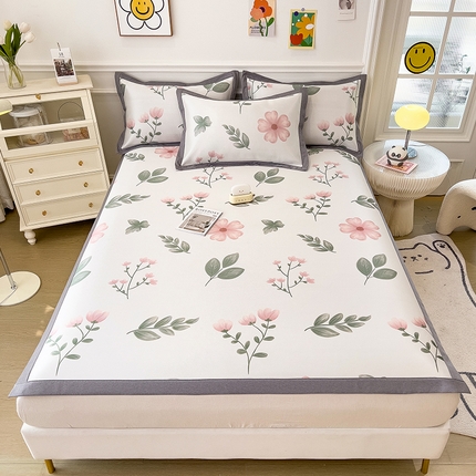 91家纺网 家纺一手货源 找家纺 （总）2024新款60D数码印花卡通冰丝席-成人款