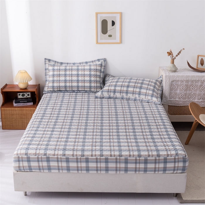 91家纺网 家纺一手货源 找家纺 优乐家纺 2025新款全棉床笠水洗纯棉夹棉绗缝加厚床笠  纽爱格兰