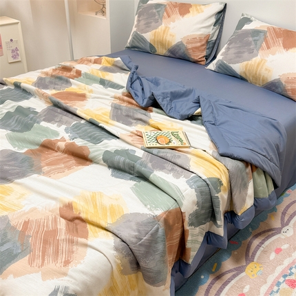 91家纺网 家纺一手货源 找家纺 简宜家居（朝初家纺） 2025新款40支全棉大豆夏被 艺术家