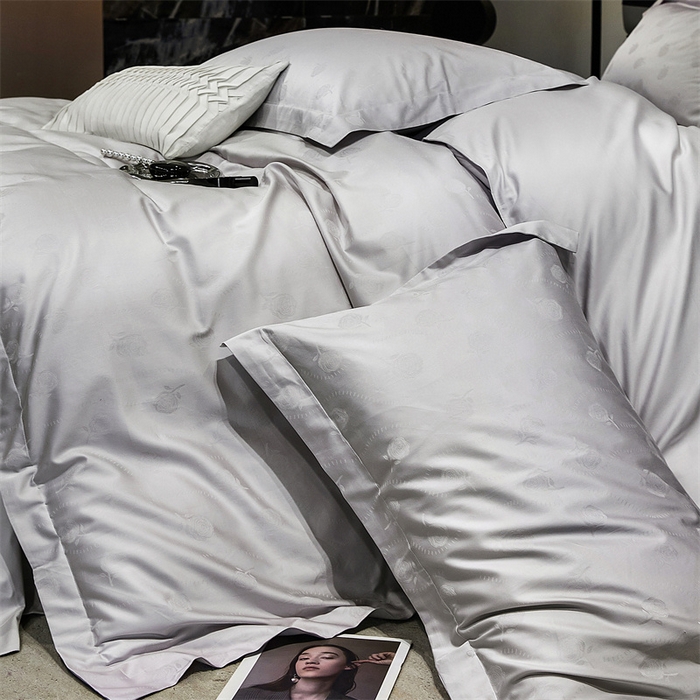 91家纺网 家纺一手货源 找家纺 红番天家居馆 2025新款长绒棉全棉提花四件套--格林系列 格林 棠梨紫