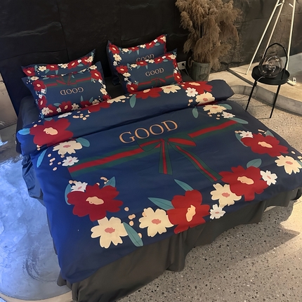 91家纺网 家纺一手货源 找家纺 （总）色鬼布艺 2024新款双面磨毛数码印花四件套