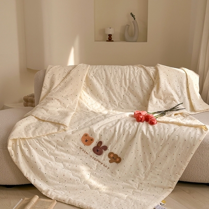 洋铭区（原狠狠爱） 2024新款双层纱毛巾绣夏被 淘淘兔