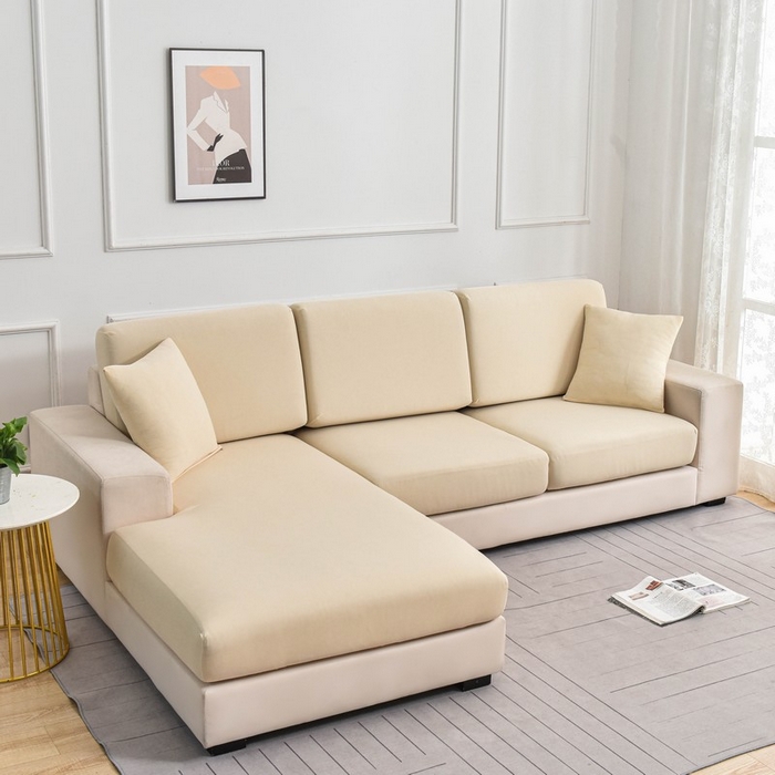 91家纺网 家纺一手货源 找家纺 兴妮雅家纺 2024新款冰丝面料组合沙发垫套 米黄