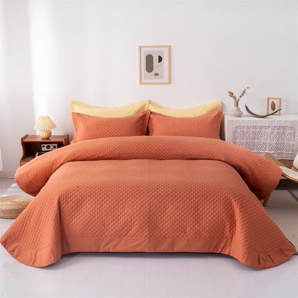 （总）优乐家纺 2025新款全棉床盖三件套水洗纯棉夹棉绗缝加厚铺盖