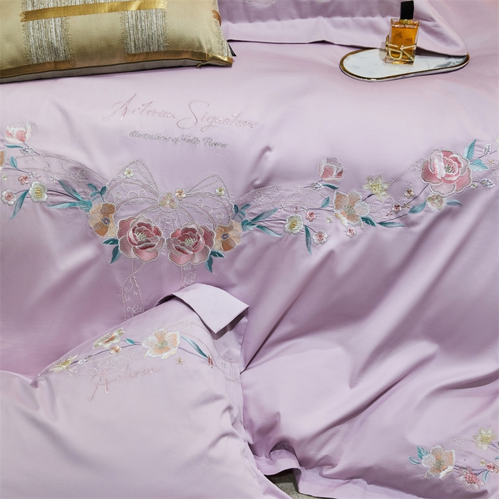 91家纺网 家纺一手货源 找家纺 （总）红番天家居馆 2025新款全棉长绒棉刺绣四件套-伊丽莎白系列