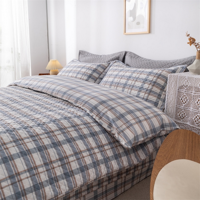 91家纺网 家纺一手货源 找家纺 优乐家纺 2025新款全棉四件套水洗纯棉夹棉绗缝加厚被罩 纽爱格兰