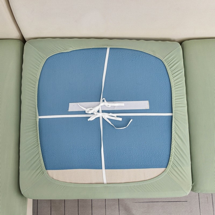 91家纺网 家纺一手货源 找家纺 兴妮雅家纺 2024新款冰丝面料组合沙发垫套 抹茶绿