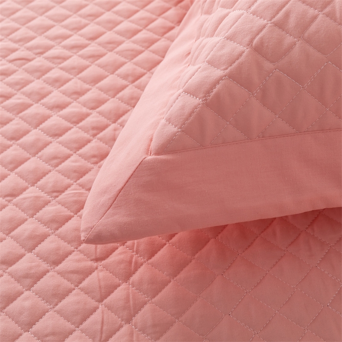 91家纺网 家纺一手货源 找家纺 优乐家纺 2025新款全棉枕套水洗纯棉夹棉绗缝加厚枕芯罩 爱情粉