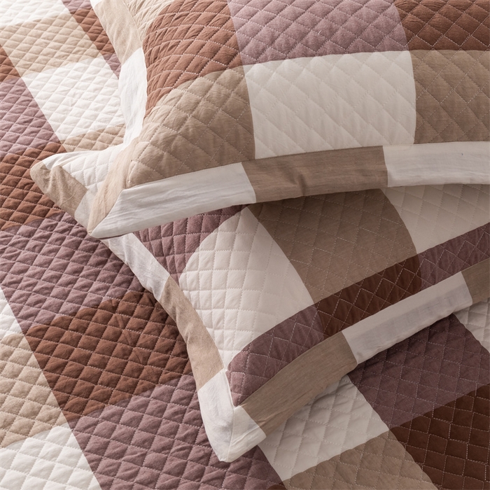 91家纺网 家纺一手货源 找家纺 优乐家纺 2025新款全棉枕套水洗纯棉夹棉绗缝加厚枕芯罩 咖大格