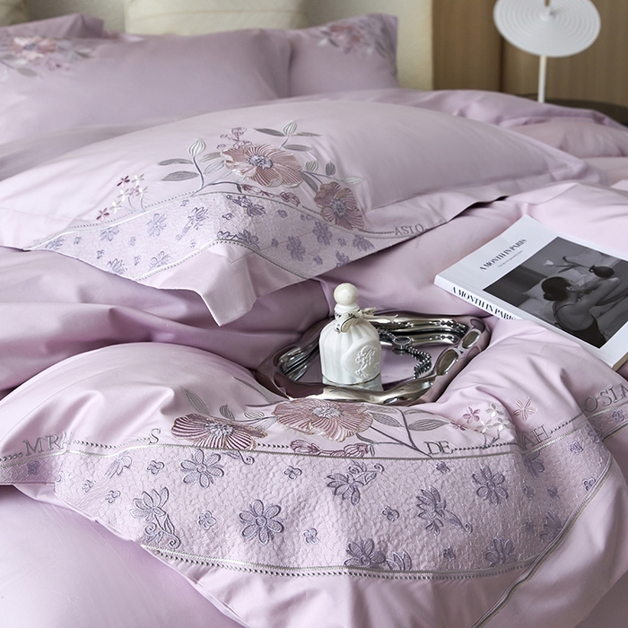 91家纺网 家纺一手货源 找家纺 （总）红番天家居馆 2025新款长绒棉全棉绣花四件套--花间意境系列