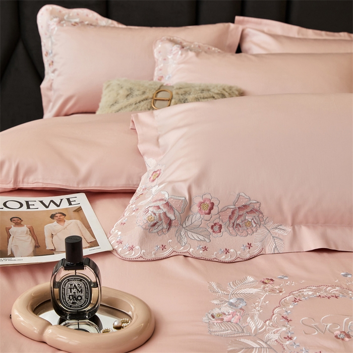 91家纺网 家纺一手货源 找家纺 红番天家居馆 全棉长绒棉刺绣四件套-浪漫系列 长绒棉-浪漫-美男粉