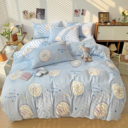 91家纺网 家纺一手货源 找家纺 港岛妹妹 2025新款单被套 欢乐狗狗