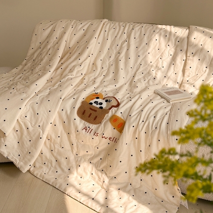 91家纺网 家纺一手货源 找家纺 （总）洋铭区（原狠狠爱） 2024新款双层纱毛巾绣夏被