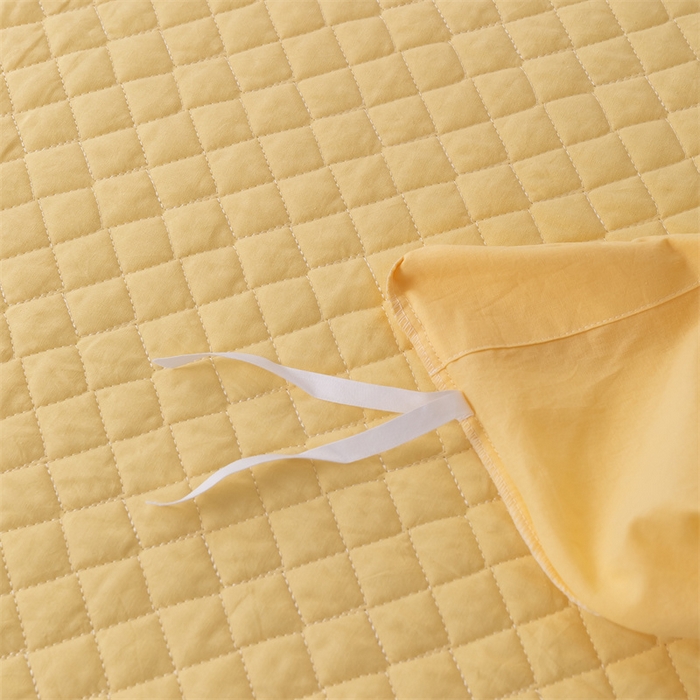 91家纺网 家纺一手货源 找家纺 优乐家纺 2025新款全棉四件套水洗纯棉夹棉绗缝加厚被罩 香橙黄