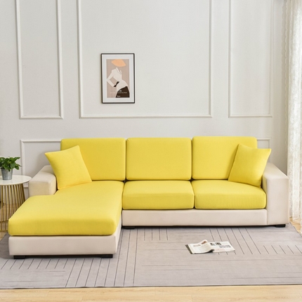 兴妮雅家纺 2024新款冰丝面料组合沙发垫套 黄色