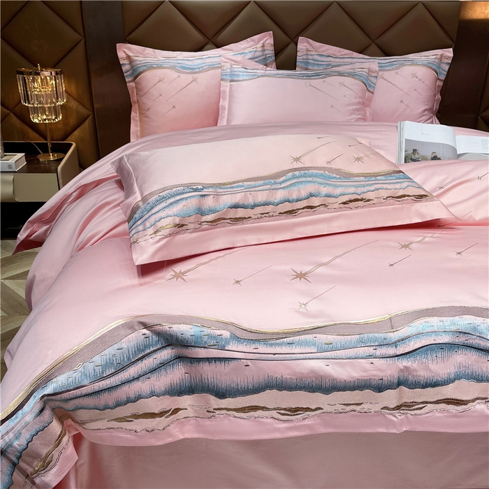 91家纺网 家纺一手货源 找家纺 红番天家居馆 2025新款长绒棉系列四件套-罗马之恋 简爱玉