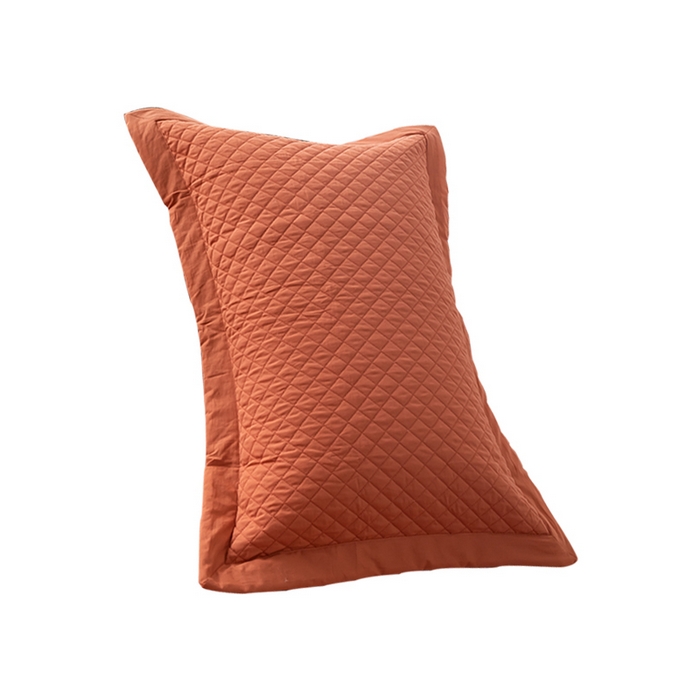 91家纺网 家纺一手货源 找家纺 优乐家纺 2025新款全棉枕套水洗纯棉夹棉绗缝加厚枕芯罩 溶蜜橙