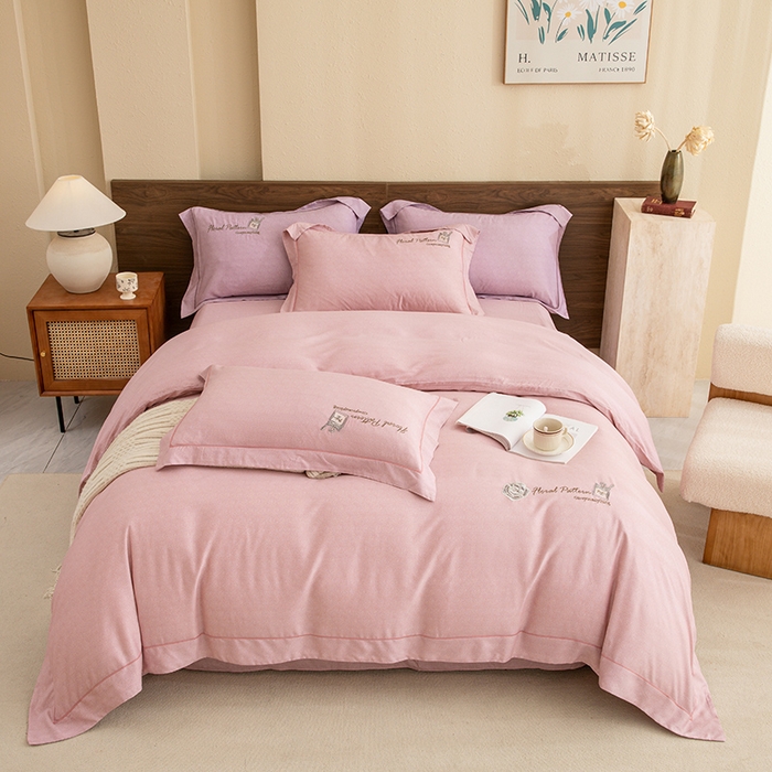 91家纺网 家纺一手货源 找家纺 绒博士 2024新款120支天丝棉四件套-玛奇朵 豆沙