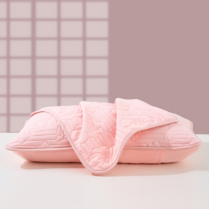 91家纺网 家纺一手货源 找家纺 曼陀罗 2025新款防水夹棉枕套【隔离层】 粉玉