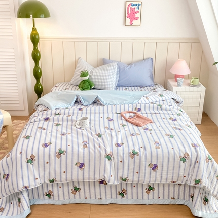 91家纺网 家纺一手货源 找家纺 （总）羋多家纺 2024新款麻绳印花小米棉夏被云感泡芙棉被子泡泡纱单夏被（另有单独床盖）