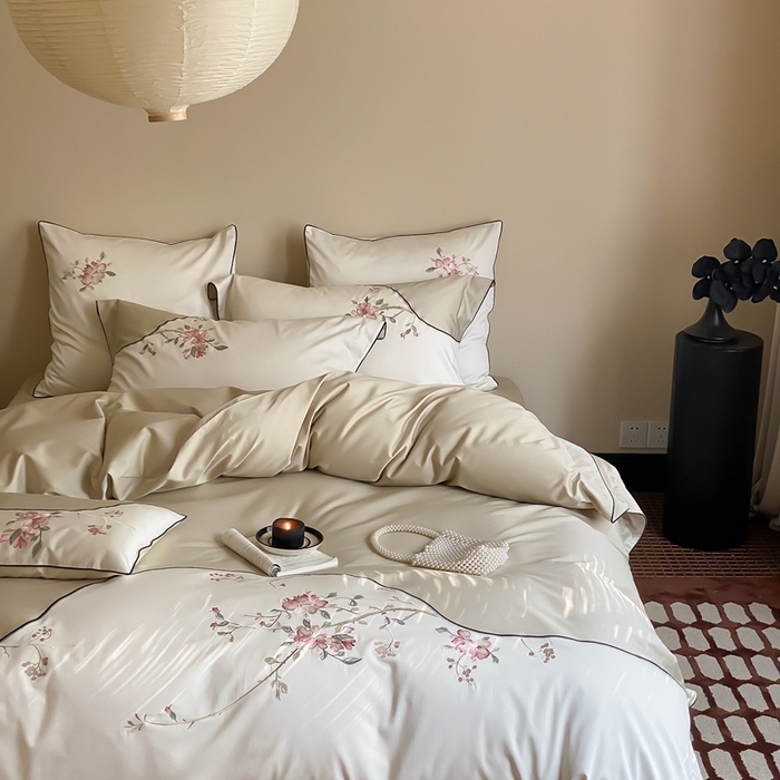 91家纺网 家纺一手货源 找家纺 MIU缪家居-2024新款100支全棉四件套-点春枝 点春枝（绿）