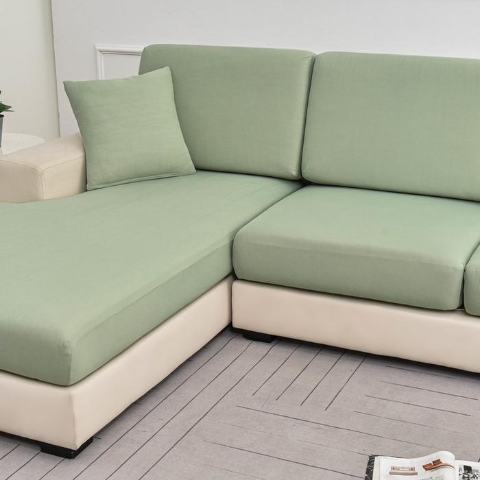 91家纺网 家纺一手货源 找家纺 兴妮雅家纺 2024新款冰丝面料组合沙发垫套 抹茶绿