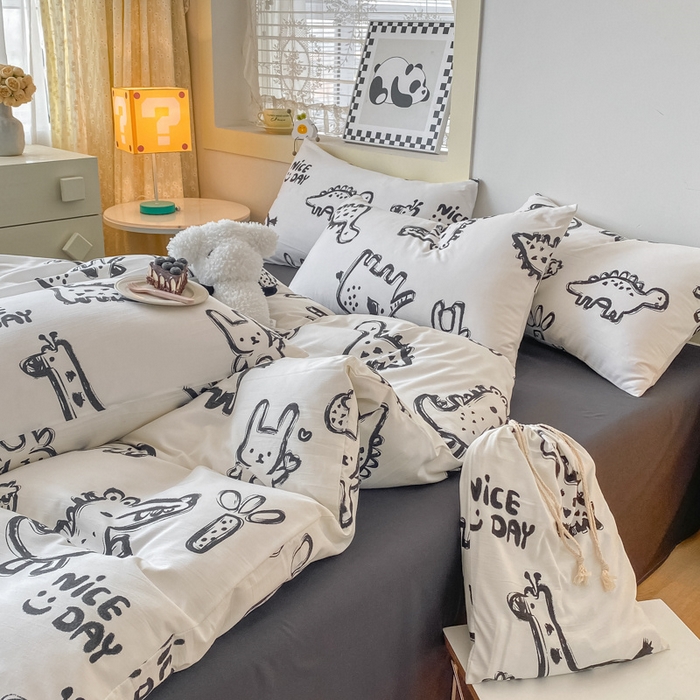 91家纺网 家纺一手货源 找家纺 港岛妹妹 2025新款单被套 涂鸦乐园