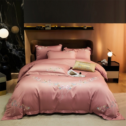 91家纺网 家纺一手货源 找家纺 （总）红番天家居馆 2025新款全棉长绒棉刺绣四件套-伊丽莎白系列