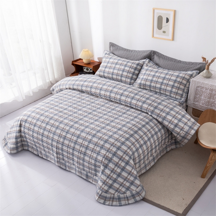 91家纺网 家纺一手货源 找家纺 优乐家纺 2025新款全棉水洗纯棉夹棉绗缝加厚四件套 纽爱格兰