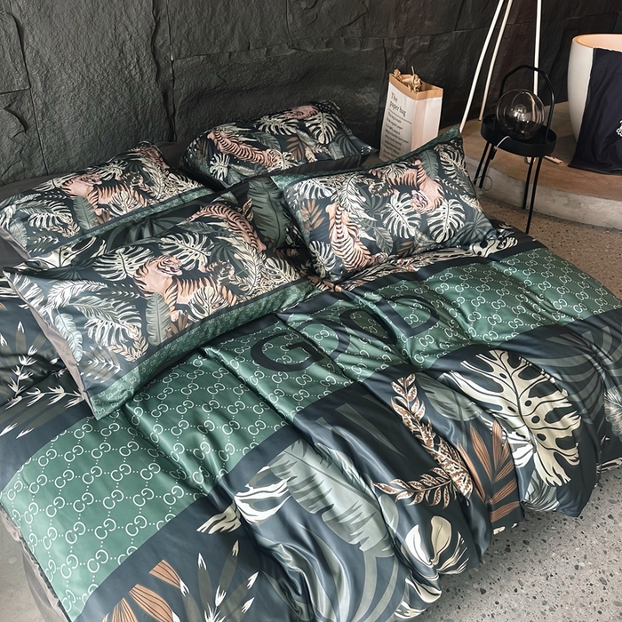 91家纺网 家纺一手货源 找家纺 （总）丽斐纺织 2024新款双面进口冰丝数码印花四件套水洗真丝四件套