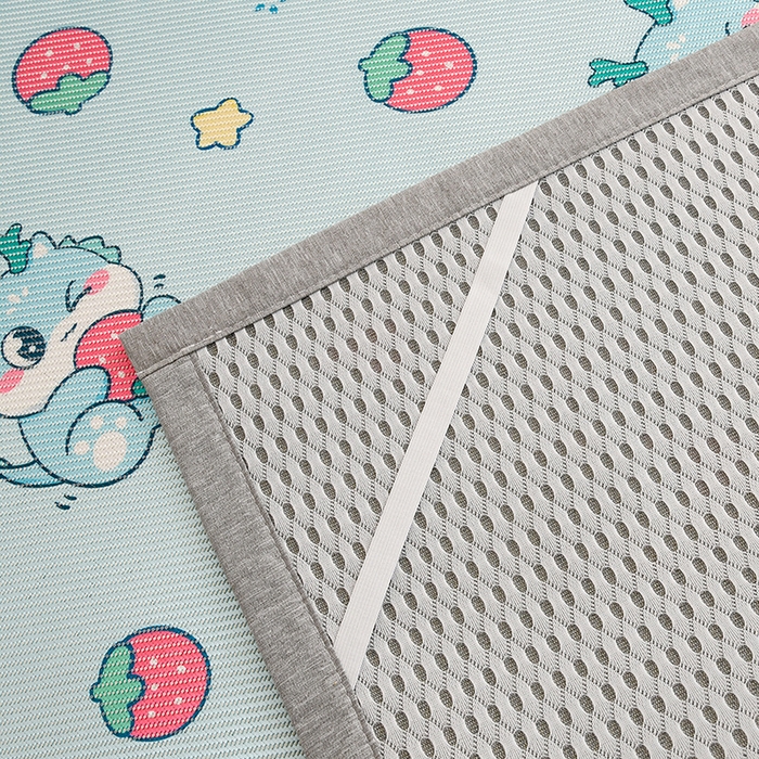 91家纺网 家纺一手货源 找家纺 萌宝家纺 2024新款A类7A抗菌儿童冰藤席卡通软席幼儿园冰丝席可定制 萌龙